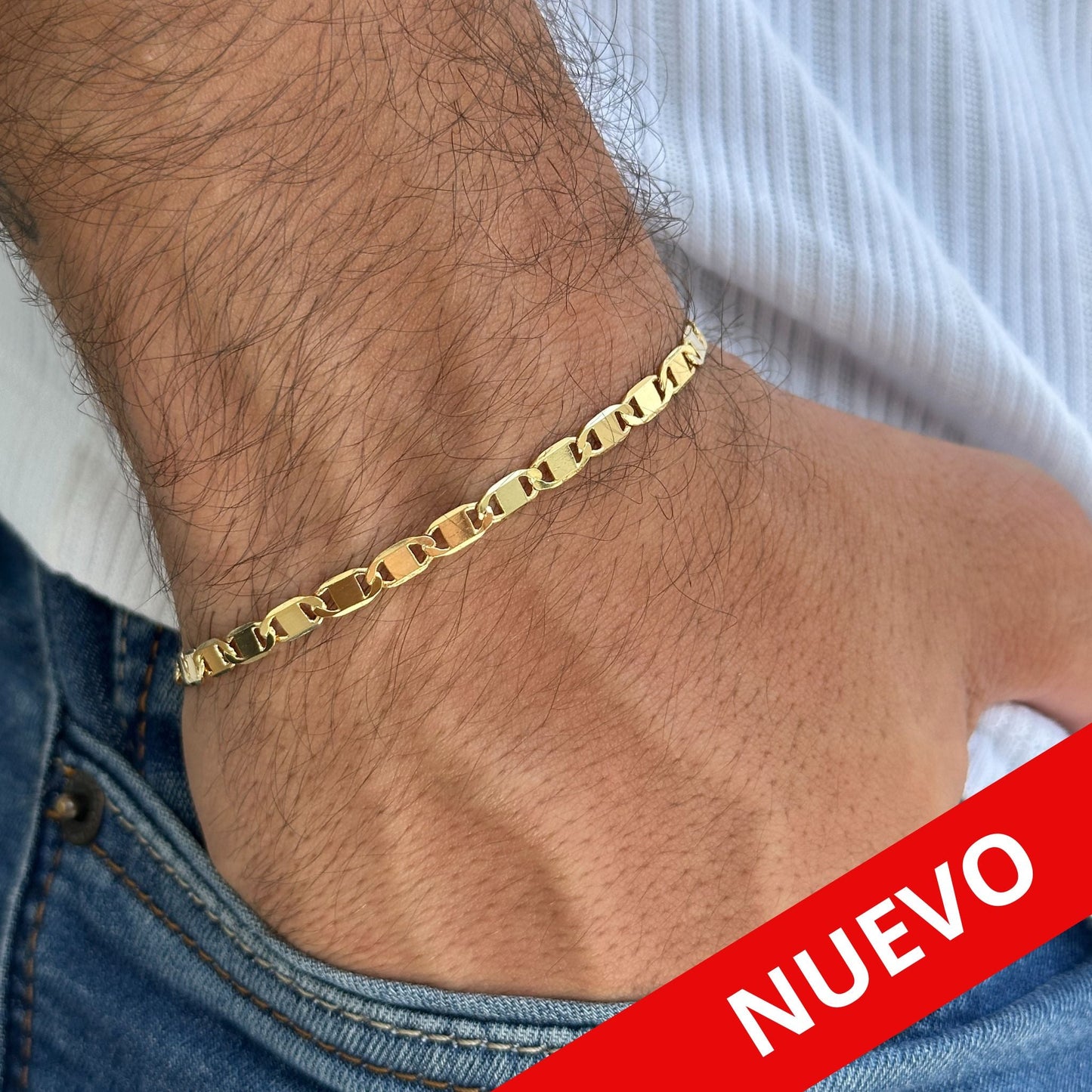 REF: 54938 Pulsera Escalera Plana 4mm