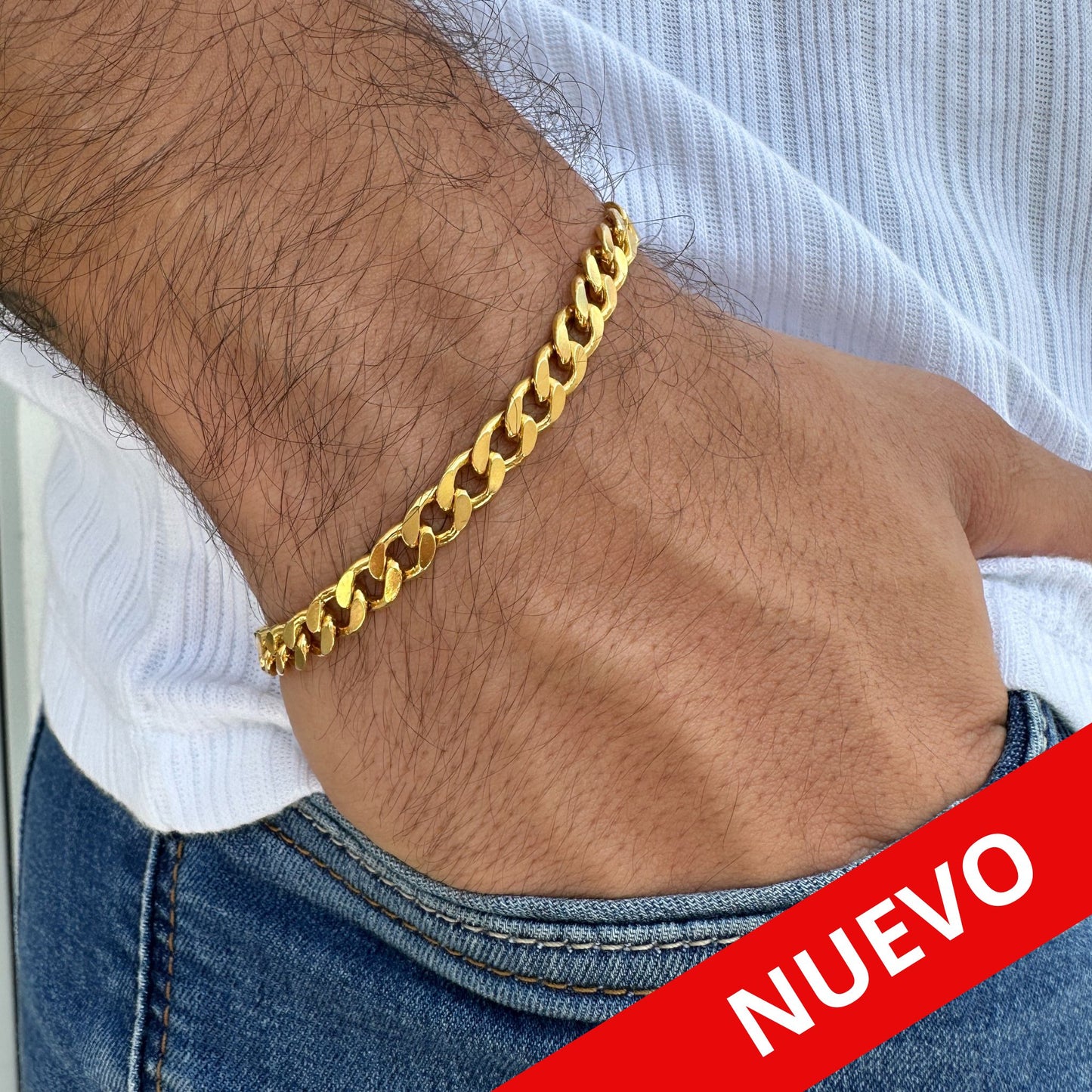 REF: 54447 Pulsera Cubana 20Cm 7Mm