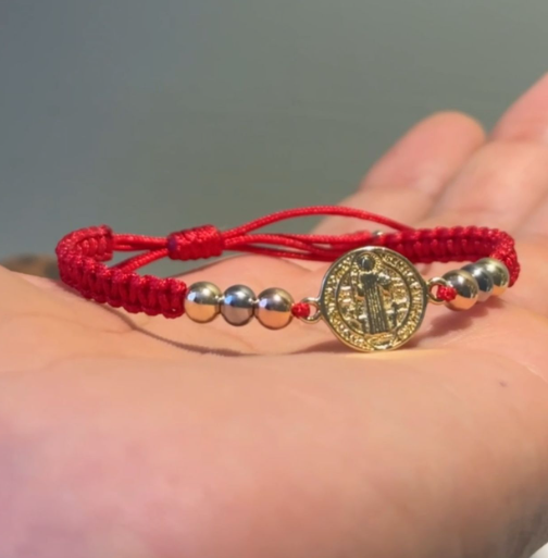 REF: 1045 Pulsera San Benito y Balín #5, 3 Oros
