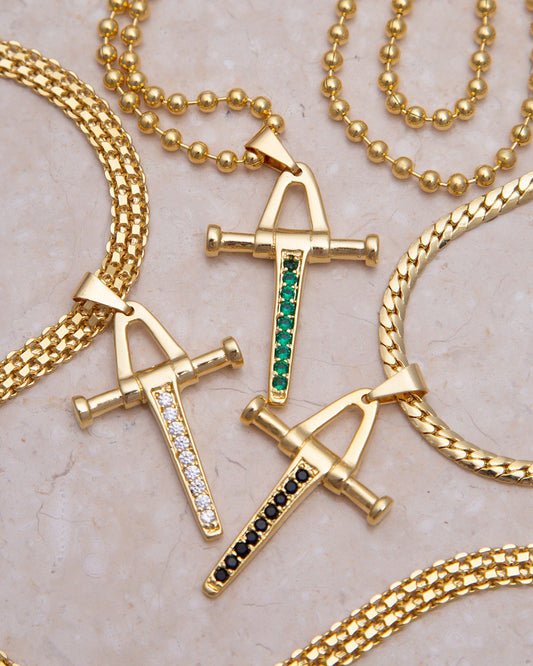 REF 23038 - Dije Cruz Péndulo con Circonias